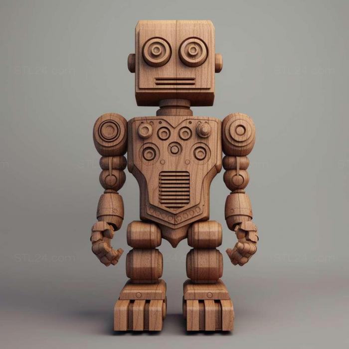 Персонажи (Дружественный робот 1, HERO_2305) 3D модель для ЧПУ станка